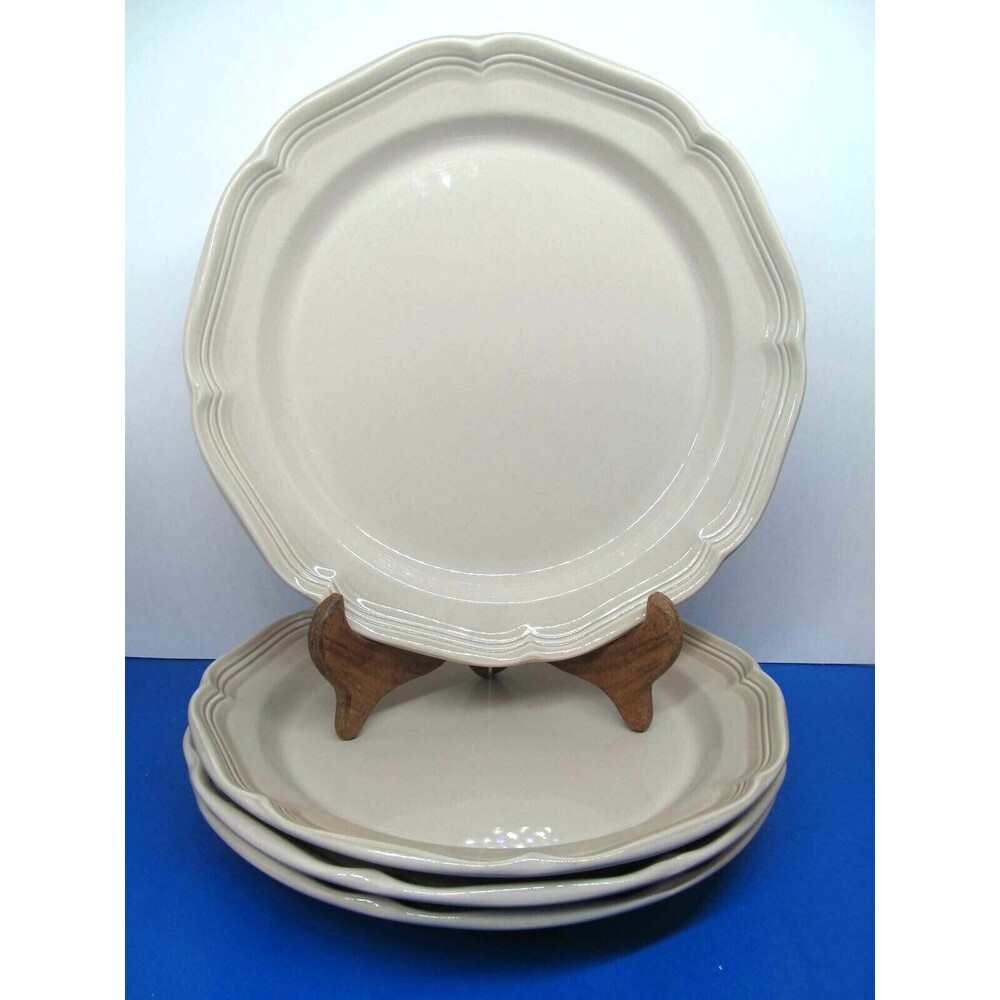 Mikasa Dinnerware French Countryside All Tan Dinner Plates Bundle of 4